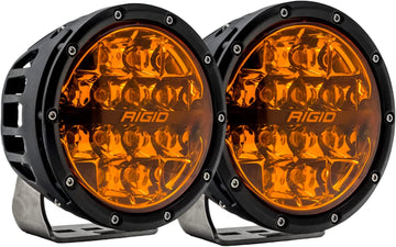 RIGID INDUSTRIES 36210-360-Series 6 Inch Spot with Amber PRO Lens and Back Lighting | Pair