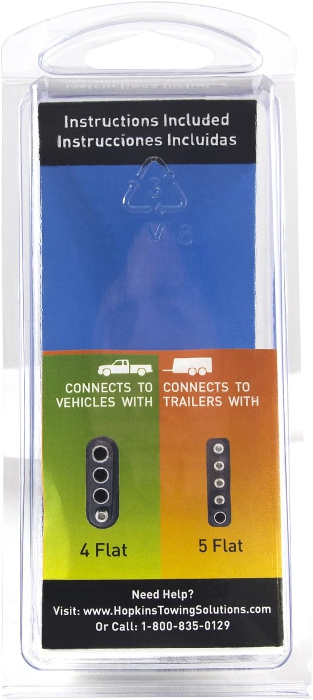 Hopkins Plug-In Simple 47515 4 Wire Flat To 5 Wire Flat Adapter