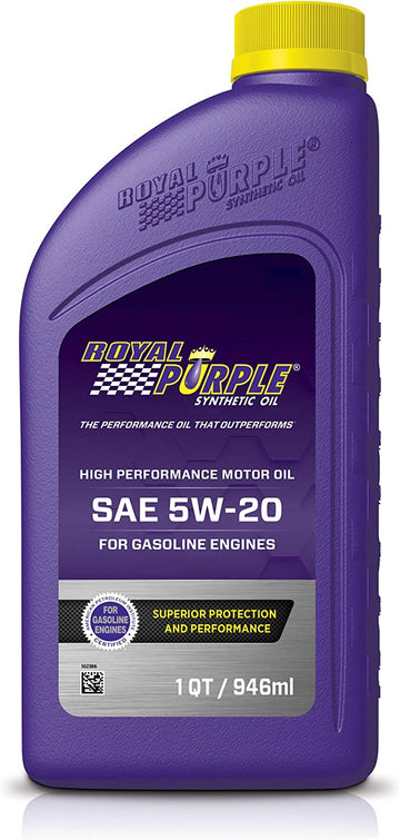 Royal Purple 01520 API-Licensed SAE 5W-20 High Performance Synthetic Motor Oil, 1 Quart Bottle 1 Quart (32 Ounces)