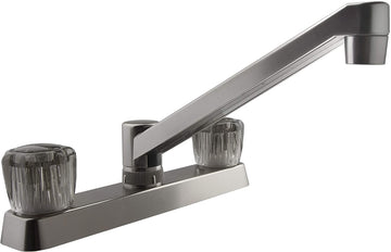 Dura Faucet (DF-PK600S-SN) RV Kitchen Faucet with Smoked Acrylic Knobs (Brushed Satin Nickel)