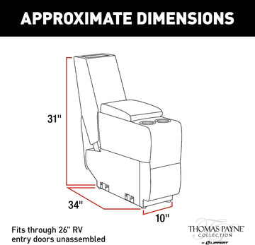 Heritage Series Theater Seating Collection Center Console for 5th Wheel RVs, Travel Trailers and Motorhomes