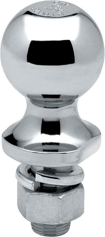 Reese 63909 Packaged Class IV Hitch Ball, Chrome - 2" Ball x 1" x 2-1/8", 7,500 lbs.