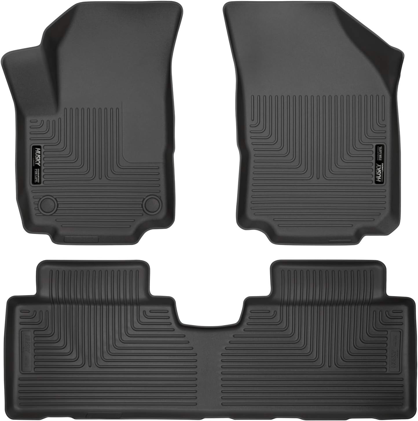 Husky Liners Weatherbeater | Fits 2018-2021 GMC Terrain, Front & 2nd Row Liners - Black, 3 pc. | 95151
