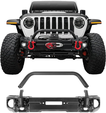 Rugged Ridge 11549.05 Arcus Frnt Bumper W/O-Rider 2018-2022 JEEP WRANGLER(JL) JL/JT Front Stubby w/ Overrider