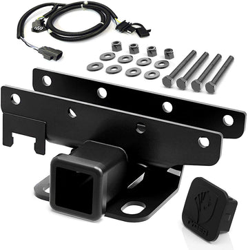 Tyger Auto TG-HC2J001K Towing Combo: 2inch Receiver & Wiring Harness & Hitch Cover Fits 2007-2016 Wrangler JK,Black