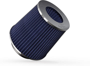 K&N RG-1001BL Universal Clamp-On Air Filter: Round Tapered; 3 in/3.5 in/4 in (102 mm/89 mm/76 mm) Flange ID; 5.5 in (140 mm) Height; 6 in (152 mm) Base; 4.75 in (121 mm) Top