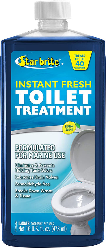 Star Brite Instant Fresh Toilet Treatment Concentrate - Eliminates & Prevents Holding Tank Odors - Biodegradable 16 Oz Lemon