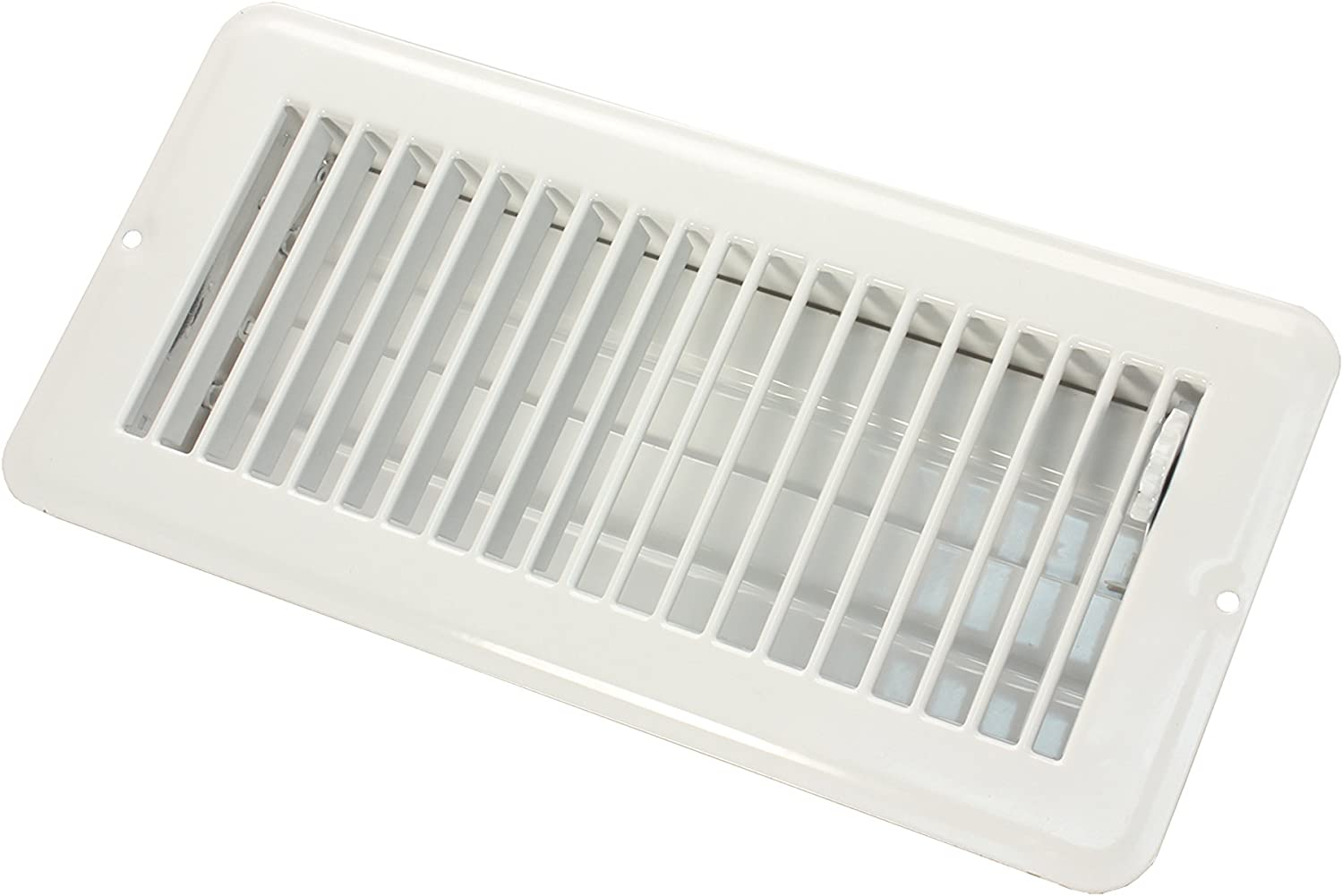 JR Products (02-29005) White 4" x 10" Metal Dampered Floor Register