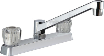 Dura Faucet (DF-PK600A-CP) RV Kitchen Faucet with Crystal Acrylic Knobs (Chrome)