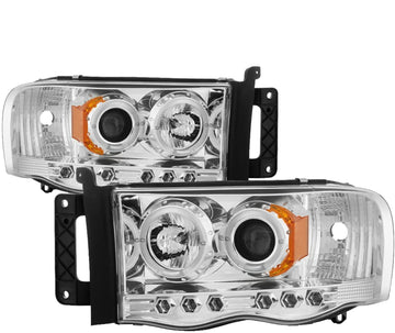 Spyder PRO-YD-DR02-HL-C Dodge Ram Halo LED Chrome Projector Headlights Assembly (Sold in Pairs)