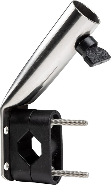 Taylor Made Flag Pole Socket Rail Mount - 3/4" to 7/8" Rails — Perpendicular Mount with Adjustable Angle - Secure Fit - Made in the USA from T304 Stainless-Steel — 2020109097