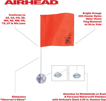 Airhead SAF-1 Skier Down Flag with Suction Cup Mount