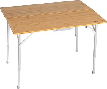 Lippert Bi-Fold Bamboo Adjustable Table for Camping