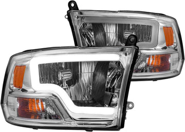 ANZO 2009-2018 Dodge Ram 1500/2500/ 3500 Crystal Headlights w/Light Bar Chrome Housing