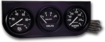 Auto Meter 2397 Black 2-1/16" Mechanical Three-Gauge Console