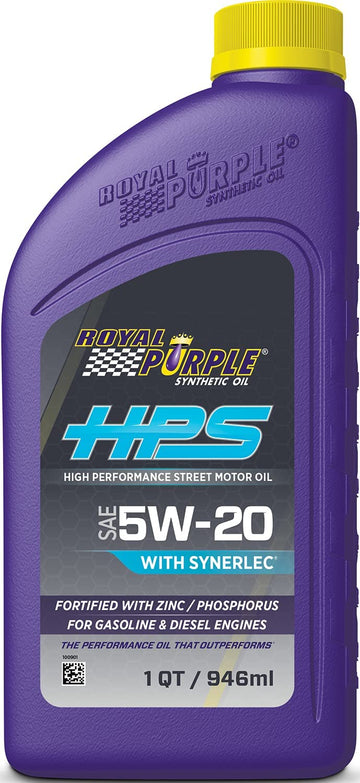 Royal Purple 36520-6PK 36520-6PK HPS 5W-20 Synthetic Motor Oil with Synerlec Additive Technology, 1 Quart Bottle, Case of 6 1 Quart, Case of 6