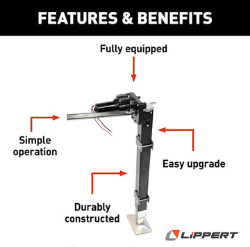Lippert 333964 RV Universal Mount Power Landing Gear Kit
