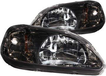 Anzo USA 121234 Honda Civic Gun-Metal Crystal Clear Headlight Assembly - (Sold in Pairs) GunMetal