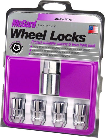McGard 24137 Chrome Cone Seat Wheel Locks (M12 x 1.5 Thread Size) - Set of 4