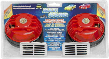 Wolo Model 320-2T Maxi Sound Universal Red Low and High Tone Replacement Horns - 12 Volt , Black