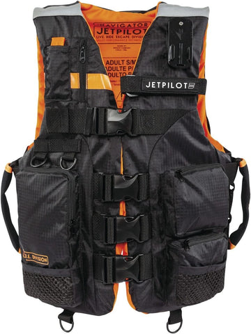 Jet Pilot L.R.E. Navigator Nylon CGA Vest Black/Orange Apparel JP22102BLKORGLXL