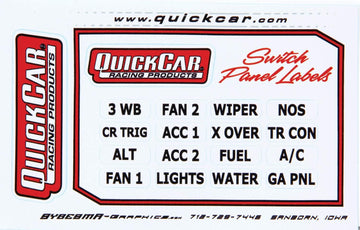 Quickcar Racing Products 50-004 Switch Panel Stickerssmall Ignition Panels