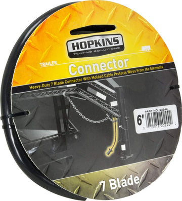 Hopkins 20244 6' 7 RV Blade Molded Trailer Cable with Cardboard Wrap Package