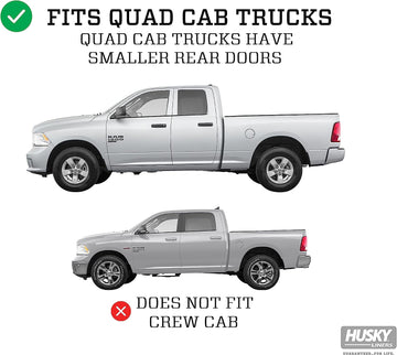 Husky Liners Weatherbeater Series | Front & 2nd Seat Floor Liners - Black | 99011 | Fits 2009-2018 Dodge Ram 1500 Quad Cab, 2019-2022 Ram 1500 Classic Quad Cab 3 Pcs Black Weatherbeater Front & 2nd Seat Floor Mats Quad Cab