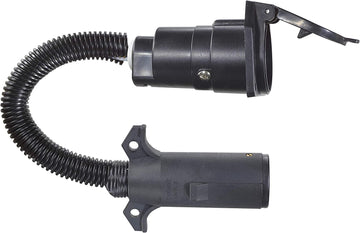 RV Designer P724 7-Way HD Pin Plug to 7-Way RV Blade Socket Harness Adapter