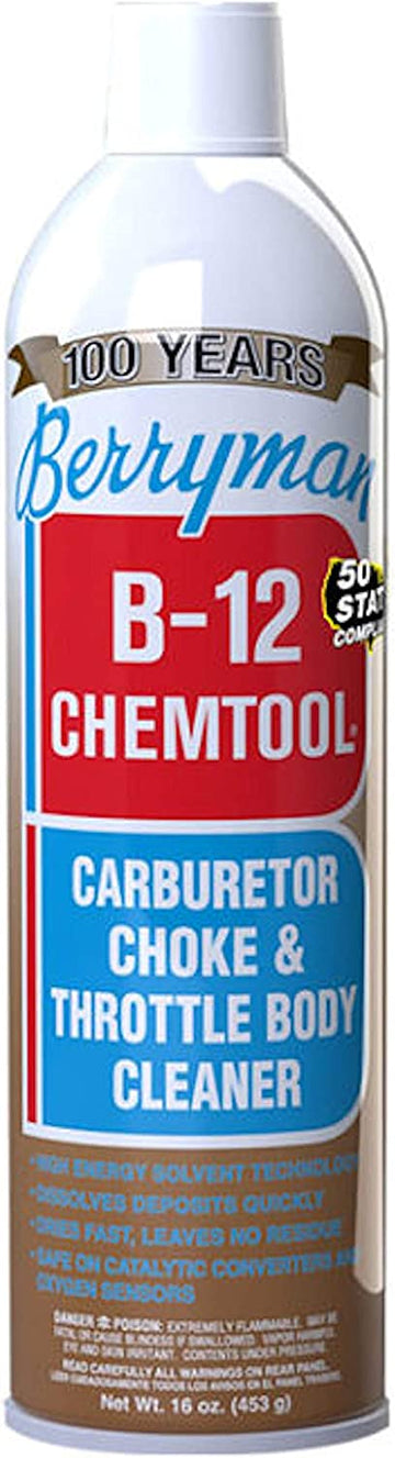 Berryman (0117C) B-12 Chemtool Carburetor/Choke and Throttle Body Cleaner - 16 oz. 16 Ounce, (Single Unit)