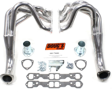 Dougs Headers D329 1-3/4-Inch 4-Tube Full Length Metallic Ceramic Coated Exhaust Header for Chevy II Small Block Chevrolet 62-67