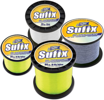 Sufix Superior 80Lb 1445Yds Hi-Vis Yell 2.2Lb Mono, 647-680