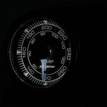 AutoMeter 8154 Chrono Water Temperature Gauge 2-1/16 in. Black Dial Face White LED Electric Digital Stepper Motor 120-280 Degree F Chrono Water Temperature Gauge