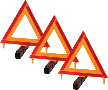 Performance Tool W1498 Large Early Warning Roadside Emergency Reflective Triangle, 3 Pack with Case (Dot Approved), 3 Pack DOT Reflective Warning Triangle - 3 pack