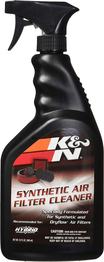 K&N Filters Filter Cleaner; Synthetic, 32oz Spray, Black