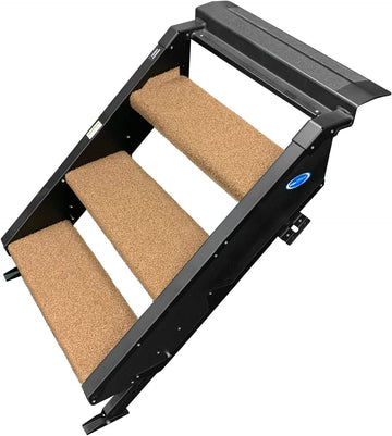 Prest-O-Fit 2-0525 Trailhead RV Step Rug for MORryde StepAbove - 3-Step, 23.5" W x 8" or 10.5" D, Buckskin Brown