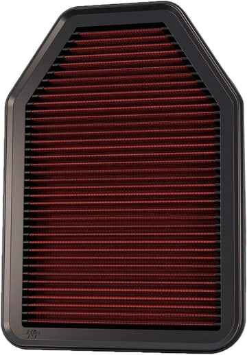 K&N engine air filter, washable and reusable: 2007-2018 Jeep Wrangler V6 3.6L 33-2364, Heather Red