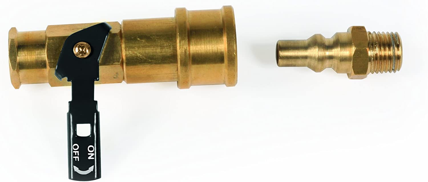 Camco RV Propane Quick-Connect Kit | Features a Heavy-Duty Brass Construction, Adds a Convenient Connect/Disconnect Method with an Additional Safety Shut-Off (59853)