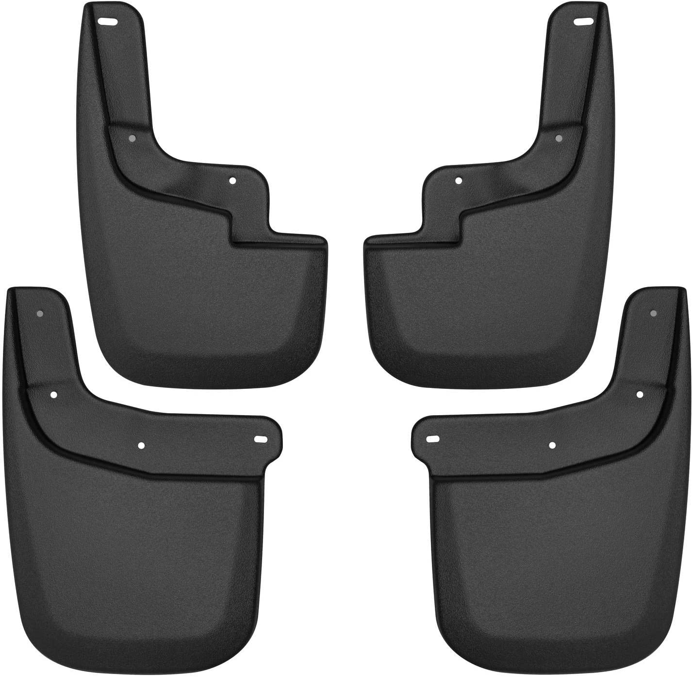 Husky Liners - Front & Rear Mud Guards | 2015-2022 Chevrolet Colorado, GMC Canyon w/o Flares or Cladding (Excludes ZR2), Front & Rear Set - Black, 4 Pc | 58236 Custom Front and Rear Mud Guard Set No Flares/Cladding