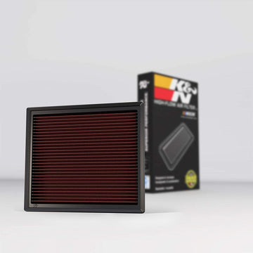 K&N engine air filter, washable and reusable: 2014-2019 Toyota Truck and SUV V6/V8 (Tundra, Tacoma, Sequoia) 33-5017, Heather Red