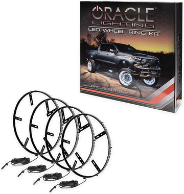 ORACLE LIGHTING ColorSHIFT LED Illuminated Wheel Rings – Single Row Rings, 4-Piece ColorSHIFT - No Remote