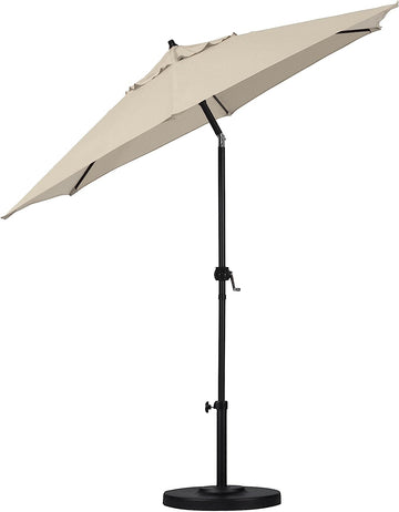Astella 9' Rd Crank Open Tilting Market Umbrella, Antique Beige
