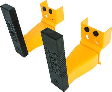 Dewalt Cord Minder Bracket 2-Piece Storage Rack Accessory Set, Compatible with 4 and 6-Foot Dewalt Storage Racks, 50-lb Load Capacity for Set, Spring-Loaded, Locking Pins Included, Powder-Coated Yellow