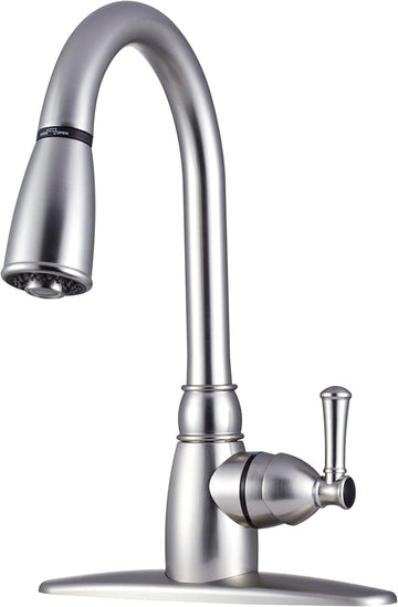 Dura Faucet (DF-PK160-SN) RV Non-Metallic Pull-Down Kitchen Faucet (Brushed Satin Nickel)