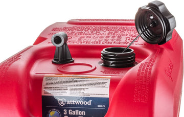 attwood 8803LP2 EPA and CARB Certified 3-Gallon Portable Marine Boat Fuel Tank Standard