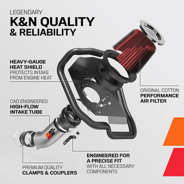 K&N Cold Air Intake Kit with Washable Air Filter: 2009-2014 Chevy/GMC/Cadillac (Silverado 1500, Suburban, Tahoe, Avalanche, Sierra 1500, Yukon, Yukon Denali, Escalade) V8, Black HDPE Tube, 57-3070