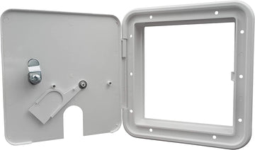 Thetford 94337 Large 30/50 Amp Electric Cable Hatch with Keyed Entry - Polar White