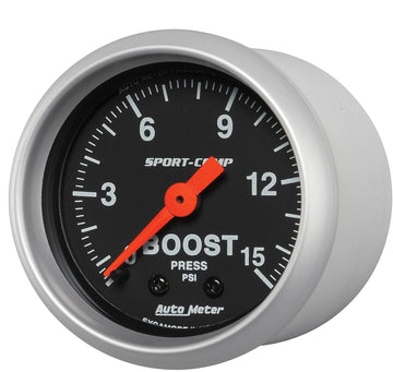 Auto Meter (3302) Sport Comp 2-1/16" 0-15 PSI Mechanical Boost Gauge