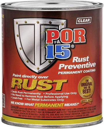 POR-15 Rust Preventive Coating- Clear - 1 pt - Stop Rust & Corrosion Permanently, Anti-Rust Non-Porous Protective Barrier 473 ml (Pack of 1) Clear