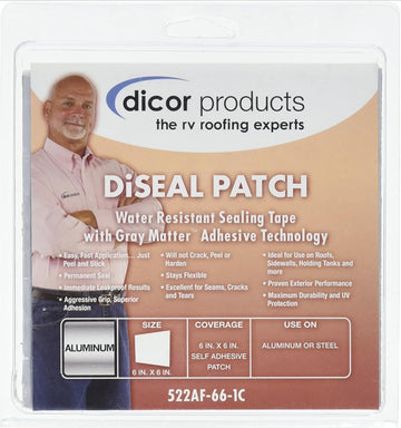 Dicor 522AF-66-1C 6" x 6" Patch Silver Diseal Sealing Tape 6 - Inch X 6 - Inch Patch Silver